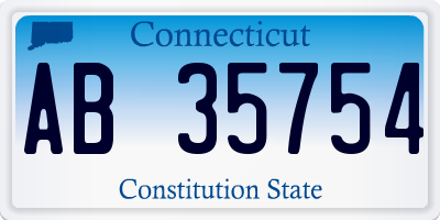 CT license plate AB35754