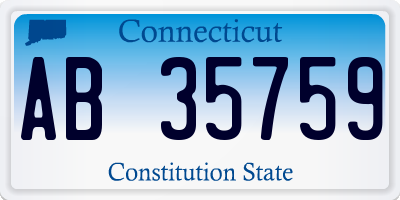 CT license plate AB35759