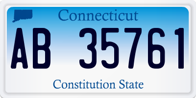 CT license plate AB35761