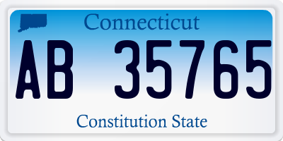 CT license plate AB35765