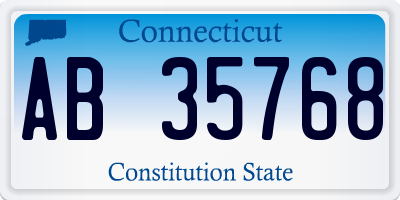 CT license plate AB35768