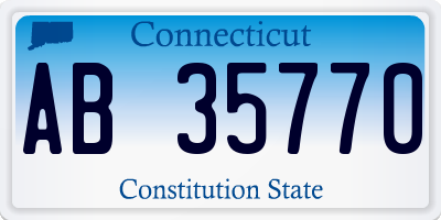 CT license plate AB35770