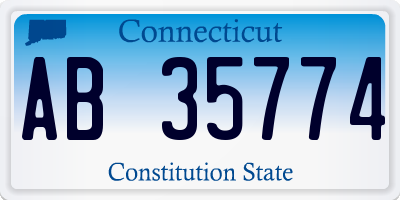 CT license plate AB35774