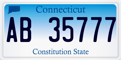 CT license plate AB35777