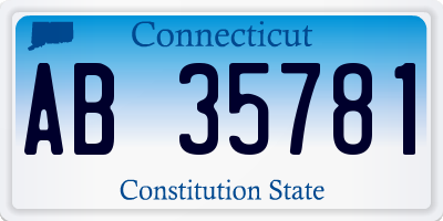 CT license plate AB35781