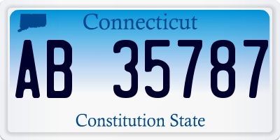 CT license plate AB35787