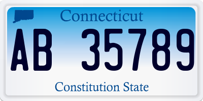 CT license plate AB35789