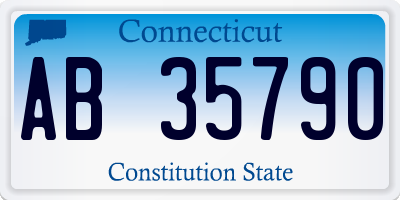 CT license plate AB35790