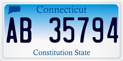 CT license plate AB35794