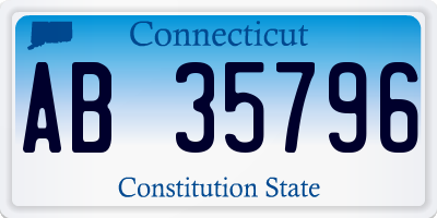 CT license plate AB35796