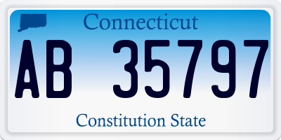 CT license plate AB35797