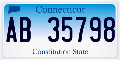 CT license plate AB35798