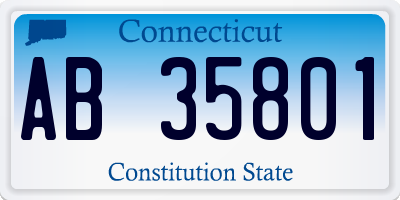 CT license plate AB35801