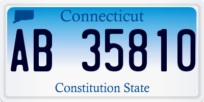 CT license plate AB35810