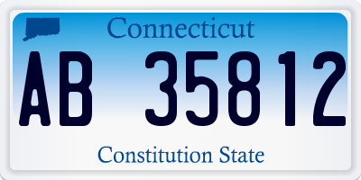 CT license plate AB35812