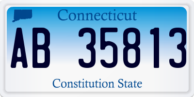 CT license plate AB35813