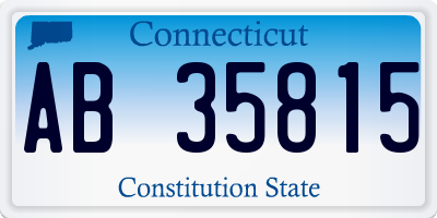 CT license plate AB35815