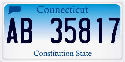 CT license plate AB35817