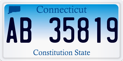 CT license plate AB35819