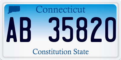 CT license plate AB35820