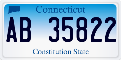 CT license plate AB35822