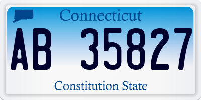 CT license plate AB35827