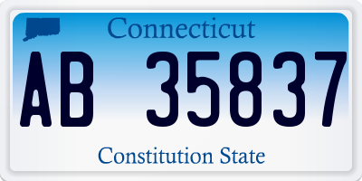 CT license plate AB35837