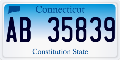 CT license plate AB35839