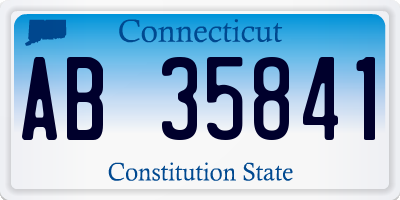 CT license plate AB35841