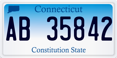 CT license plate AB35842