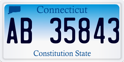 CT license plate AB35843