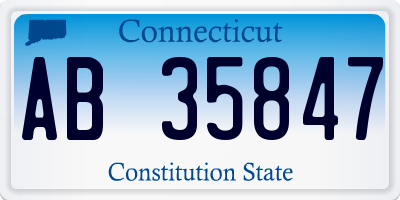 CT license plate AB35847