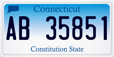 CT license plate AB35851