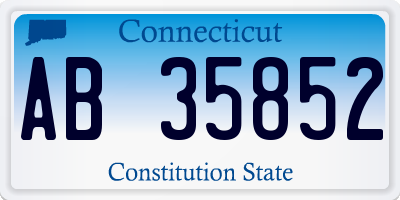 CT license plate AB35852