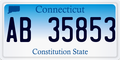 CT license plate AB35853