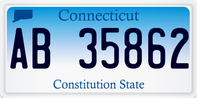 CT license plate AB35862