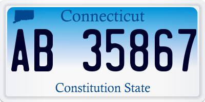 CT license plate AB35867