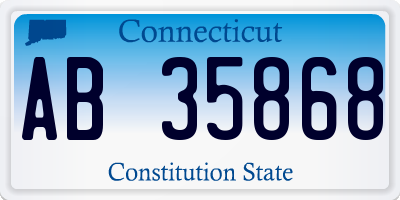 CT license plate AB35868