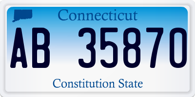 CT license plate AB35870