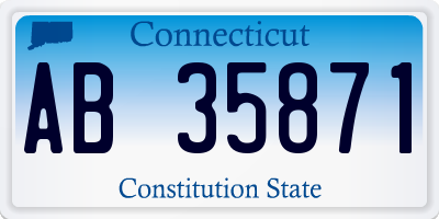 CT license plate AB35871