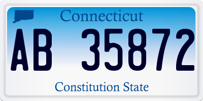 CT license plate AB35872