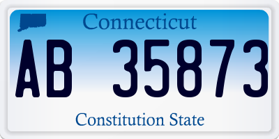 CT license plate AB35873