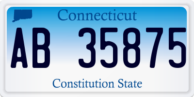 CT license plate AB35875