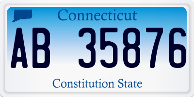 CT license plate AB35876