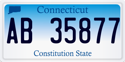CT license plate AB35877