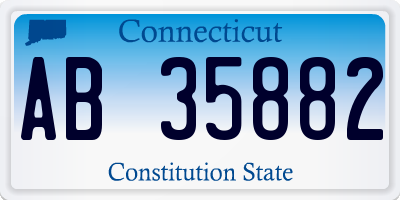 CT license plate AB35882