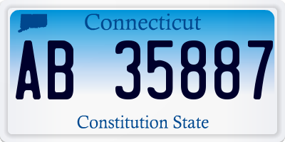 CT license plate AB35887