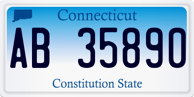 CT license plate AB35890