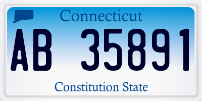 CT license plate AB35891