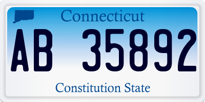 CT license plate AB35892